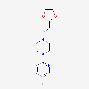 molecular formula C14H20FN3O2 B6625750 1-[2-(1,3-Dioxolan-2-yl)ethyl]-4-(5-fluoropyridin-2-yl)piperazine 