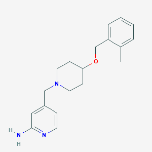 molecular formula C19H25N3O B6625758 4-[[4-[(2-Methylphenyl)methoxy]piperidin-1-yl]methyl]pyridin-2-amine 
