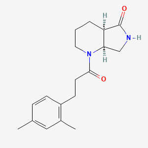 molecular formula C18H24N2O2 B6625773 (4aR,7aS)-1-[3-(2,4-dimethylphenyl)propanoyl]-3,4,4a,6,7,7a-hexahydro-2H-pyrrolo[3,4-b]pyridin-5-one 