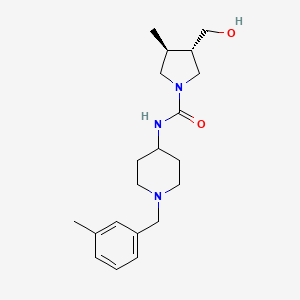 molecular formula C20H31N3O2 B6625780 (3S,4S)-3-(hydroxymethyl)-4-methyl-N-[1-[(3-methylphenyl)methyl]piperidin-4-yl]pyrrolidine-1-carboxamide 