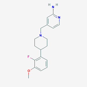 molecular formula C18H22FN3O B6625785 4-[[4-(2-Fluoro-3-methoxyphenyl)piperidin-1-yl]methyl]pyridin-2-amine 