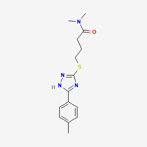 molecular formula C15H20N4OS B6625812 N,N-dimethyl-4-[[5-(4-methylphenyl)-1H-1,2,4-triazol-3-yl]sulfanyl]butanamide 