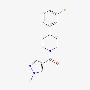 molecular formula C16H18BrN3O B6625830 [4-(3-Bromophenyl)piperidin-1-yl]-(1-methylpyrazol-4-yl)methanone 