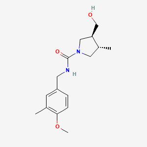 molecular formula C16H24N2O3 B6625838 (3S,4S)-3-(hydroxymethyl)-N-[(4-methoxy-3-methylphenyl)methyl]-4-methylpyrrolidine-1-carboxamide 