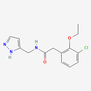 2-(3-chloro-2-ethoxyphenyl)-N-(1H-pyrazol-5-ylmethyl)acetamide