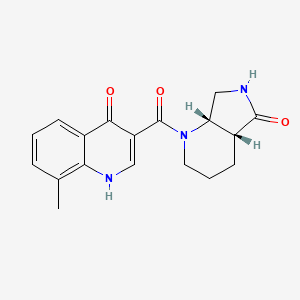 molecular formula C18H19N3O3 B6625866 3-[(4aR,7aS)-5-oxo-3,4,4a,6,7,7a-hexahydro-2H-pyrrolo[3,4-b]pyridine-1-carbonyl]-8-methyl-1H-quinolin-4-one 