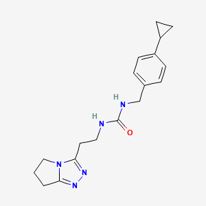 molecular formula C18H23N5O B6625872 1-[(4-cyclopropylphenyl)methyl]-3-[2-(6,7-dihydro-5H-pyrrolo[2,1-c][1,2,4]triazol-3-yl)ethyl]urea 
