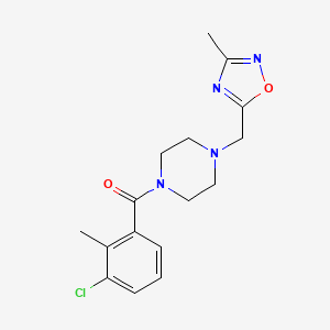 (3-Chloro-2-methylphenyl)-[4-[(3-methyl-1,2,4-oxadiazol-5-yl)methyl]piperazin-1-yl]methanone