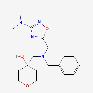 4-[[Benzyl-[[3-(dimethylamino)-1,2,4-oxadiazol-5-yl]methyl]amino]methyl]oxan-4-ol