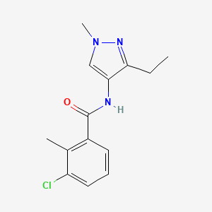 molecular formula C14H16ClN3O B6625901 3-chloro-N-(3-ethyl-1-methylpyrazol-4-yl)-2-methylbenzamide 