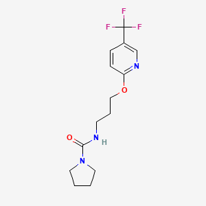 molecular formula C14H18F3N3O2 B6625911 N-[3-[5-(trifluoromethyl)pyridin-2-yl]oxypropyl]pyrrolidine-1-carboxamide 