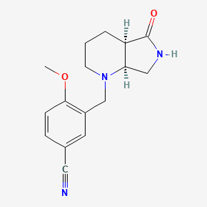 molecular formula C16H19N3O2 B6625918 3-[[(4aR,7aS)-5-oxo-3,4,4a,6,7,7a-hexahydro-2H-pyrrolo[3,4-b]pyridin-1-yl]methyl]-4-methoxybenzonitrile 