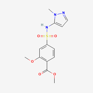 molecular formula C13H15N3O5S B6625929 Methyl 2-methoxy-4-[(2-methylpyrazol-3-yl)sulfamoyl]benzoate 