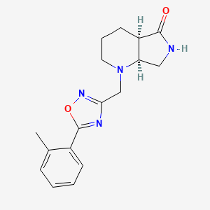 molecular formula C17H20N4O2 B6625933 (4aR,7aS)-1-[[5-(2-methylphenyl)-1,2,4-oxadiazol-3-yl]methyl]-3,4,4a,6,7,7a-hexahydro-2H-pyrrolo[3,4-b]pyridin-5-one 
