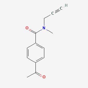 molecular formula C13H13NO2 B6625960 4-acetyl-N-methyl-N-prop-2-ynylbenzamide 