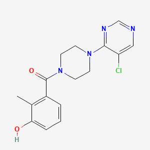 molecular formula C16H17ClN4O2 B6625972 [4-(5-Chloropyrimidin-4-yl)piperazin-1-yl]-(3-hydroxy-2-methylphenyl)methanone 