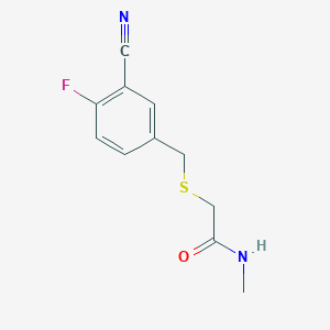 molecular formula C11H11FN2OS B6625981 2-[(3-cyano-4-fluorophenyl)methylsulfanyl]-N-methylacetamide 