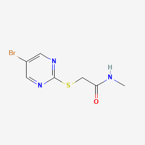 molecular formula C7H8BrN3OS B6625989 2-(5-bromopyrimidin-2-yl)sulfanyl-N-methylacetamide 