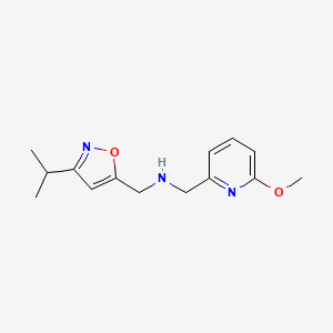 molecular formula C14H19N3O2 B6625996 1-(6-methoxypyridin-2-yl)-N-[(3-propan-2-yl-1,2-oxazol-5-yl)methyl]methanamine 