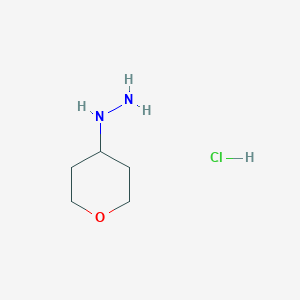 molecular formula C5H13ClN2O B066260 (tetrahydro-2H-pyran-4-yl)hydrazine hydrochloride CAS No. 194543-22-1