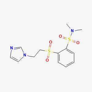 molecular formula C13H17N3O4S2 B6626029 2-(2-imidazol-1-ylethylsulfonyl)-N,N-dimethylbenzenesulfonamide 