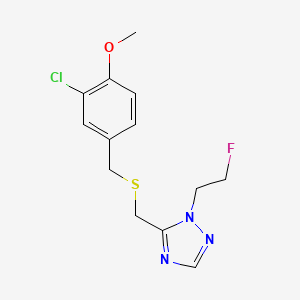 molecular formula C13H15ClFN3OS B6626035 5-[(3-Chloro-4-methoxyphenyl)methylsulfanylmethyl]-1-(2-fluoroethyl)-1,2,4-triazole 