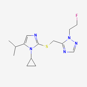 5-[(1-Cyclopropyl-5-propan-2-ylimidazol-2-yl)sulfanylmethyl]-1-(2-fluoroethyl)-1,2,4-triazole