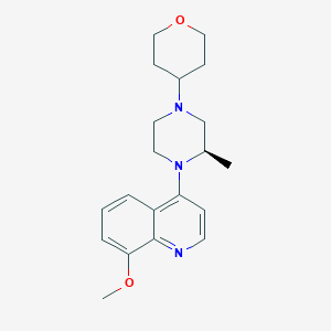 molecular formula C20H27N3O2 B6626048 8-methoxy-4-[(2R)-2-methyl-4-(oxan-4-yl)piperazin-1-yl]quinoline 