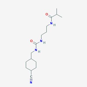 molecular formula C16H28N4O2 B6626088 N-[3-[(4-cyanocyclohexyl)methylcarbamoylamino]propyl]-2-methylpropanamide 