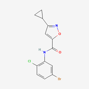 molecular formula C13H10BrClN2O2 B6626097 N-(5-bromo-2-chlorophenyl)-3-cyclopropyl-1,2-oxazole-5-carboxamide 