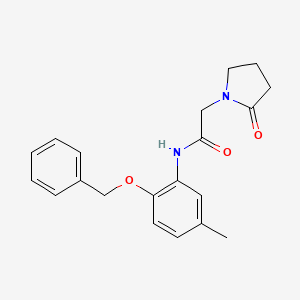 molecular formula C20H22N2O3 B6626112 N-(5-methyl-2-phenylmethoxyphenyl)-2-(2-oxopyrrolidin-1-yl)acetamide 