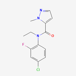 molecular formula C13H13ClFN3O B6626118 N-(4-chloro-2-fluorophenyl)-N-ethyl-2-methylpyrazole-3-carboxamide 