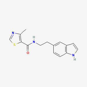 molecular formula C15H15N3OS B6626123 N-[2-(1H-indol-5-yl)ethyl]-4-methyl-1,3-thiazole-5-carboxamide 