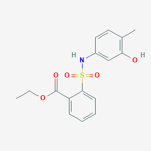 molecular formula C16H17NO5S B6626130 Ethyl 2-[(3-hydroxy-4-methylphenyl)sulfamoyl]benzoate 