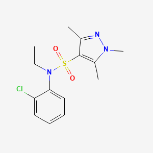 molecular formula C14H18ClN3O2S B6626137 N-(2-chlorophenyl)-N-ethyl-1,3,5-trimethylpyrazole-4-sulfonamide 