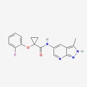 molecular formula C17H15FN4O2 B6626147 1-(2-fluorophenoxy)-N-(3-methyl-2H-pyrazolo[3,4-b]pyridin-5-yl)cyclopropane-1-carboxamide 