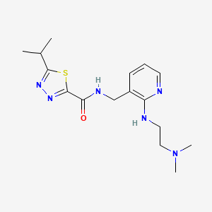 N-[[2-[2-(dimethylamino)ethylamino]pyridin-3-yl]methyl]-5-propan-2-yl-1,3,4-thiadiazole-2-carboxamide