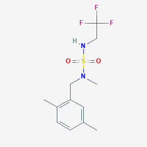 molecular formula C12H17F3N2O2S B6626202 1,4-Dimethyl-2-[[methyl(2,2,2-trifluoroethylsulfamoyl)amino]methyl]benzene 