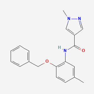 molecular formula C19H19N3O2 B6626212 1-methyl-N-(5-methyl-2-phenylmethoxyphenyl)pyrazole-4-carboxamide 