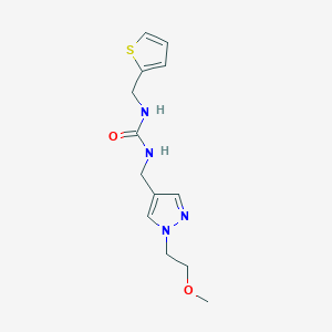 molecular formula C13H18N4O2S B6626220 1-[[1-(2-Methoxyethyl)pyrazol-4-yl]methyl]-3-(thiophen-2-ylmethyl)urea 