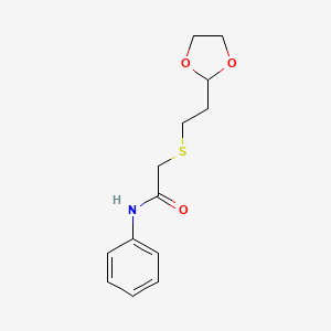 molecular formula C13H17NO3S B6626244 2-[2-(1,3-dioxolan-2-yl)ethylsulfanyl]-N-phenylacetamide 