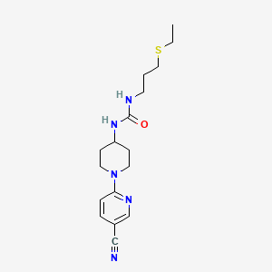 molecular formula C17H25N5OS B6626247 1-[1-(5-Cyanopyridin-2-yl)piperidin-4-yl]-3-(3-ethylsulfanylpropyl)urea 
