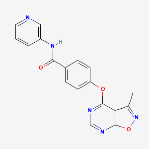 molecular formula C18H13N5O3 B6626252 4-[(3-methyl-[1,2]oxazolo[5,4-d]pyrimidin-4-yl)oxy]-N-pyridin-3-ylbenzamide 