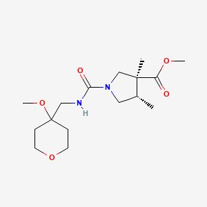 methyl (3S,4S)-1-[(4-methoxyoxan-4-yl)methylcarbamoyl]-3,4-dimethylpyrrolidine-3-carboxylate