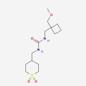 molecular formula C14H26N2O4S B6626272 1-[(1,1-Dioxothian-4-yl)methyl]-3-[[1-(methoxymethyl)cyclobutyl]methyl]urea 