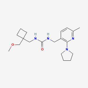 molecular formula C19H30N4O2 B6626278 1-[[1-(Methoxymethyl)cyclobutyl]methyl]-3-[(6-methyl-2-pyrrolidin-1-ylpyridin-3-yl)methyl]urea 
