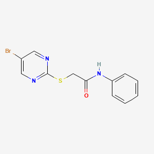 molecular formula C12H10BrN3OS B6626293 2-(5-bromopyrimidin-2-yl)sulfanyl-N-phenylacetamide 