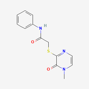 molecular formula C13H13N3O2S B6626299 2-(4-methyl-3-oxopyrazin-2-yl)sulfanyl-N-phenylacetamide 