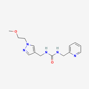 molecular formula C14H19N5O2 B6626343 1-[[1-(2-Methoxyethyl)pyrazol-4-yl]methyl]-3-(pyridin-2-ylmethyl)urea 
