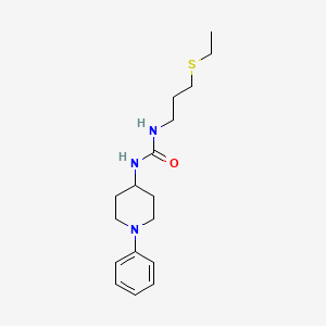 molecular formula C17H27N3OS B6626384 1-(3-Ethylsulfanylpropyl)-3-(1-phenylpiperidin-4-yl)urea 
